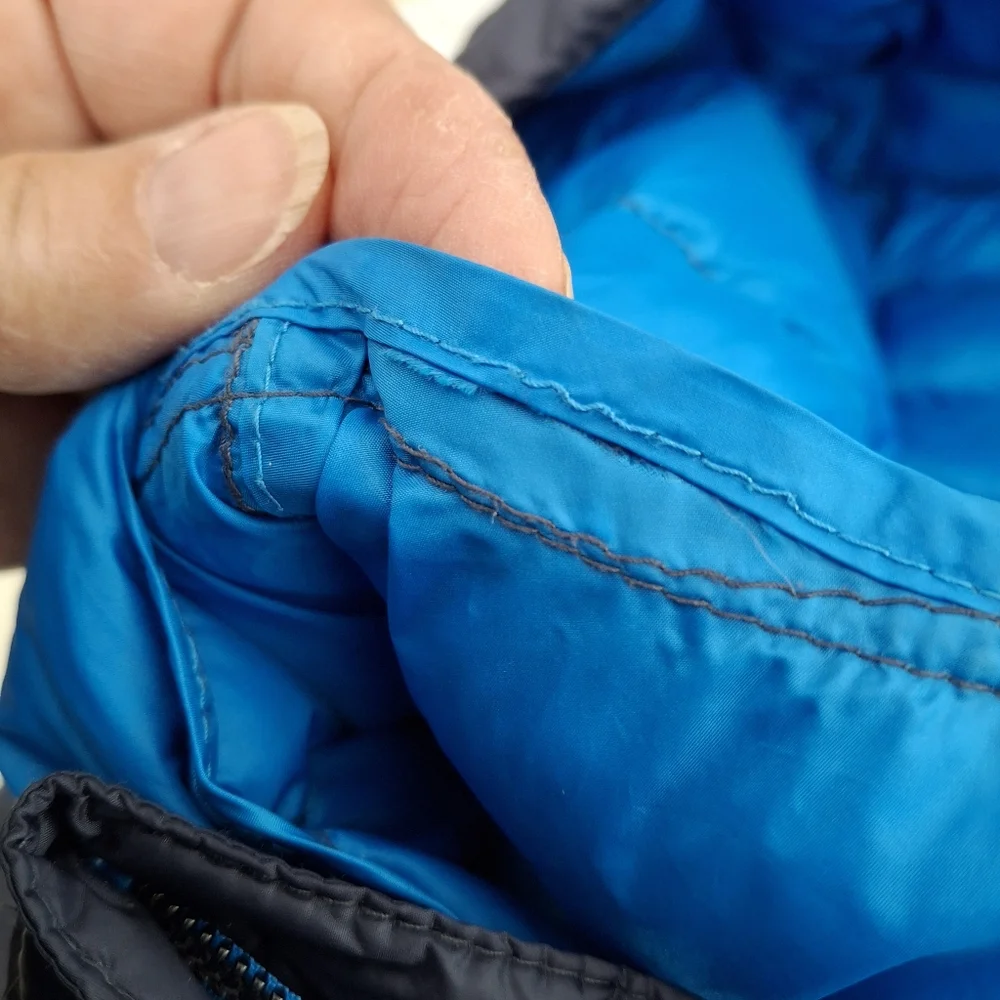 Rokka & Rolla 90% Down Puffer Jacket Kids Childs L 10-12  Lightweight Hood Navy